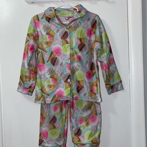 Girl’s Long Sleeve Ice Cream Pajamas - size 4T
